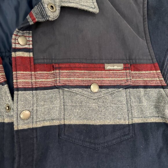 Eddie Bauer Jacket Stripe Navy Men's Large - Picture 5 of 7